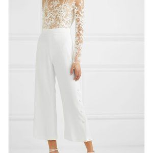 RIME ARODAKY Braham cropped embroidered tulle and crepe bridal jumpsuit